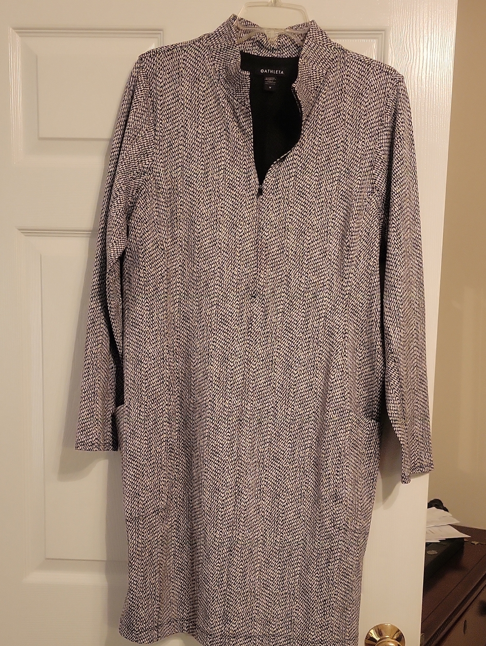 Athleta Delancey Textured Black and White Dress